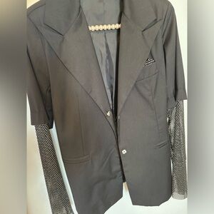 Black blazer with crystal sleeves